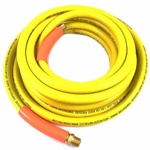 Forney Air Hose, Yellow Rubber, 3/8 in x 25ft 75435
